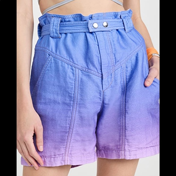 Isabel Marant Pants - Isabel Marant KAYNETD shorts in blue/purple ombré FR34